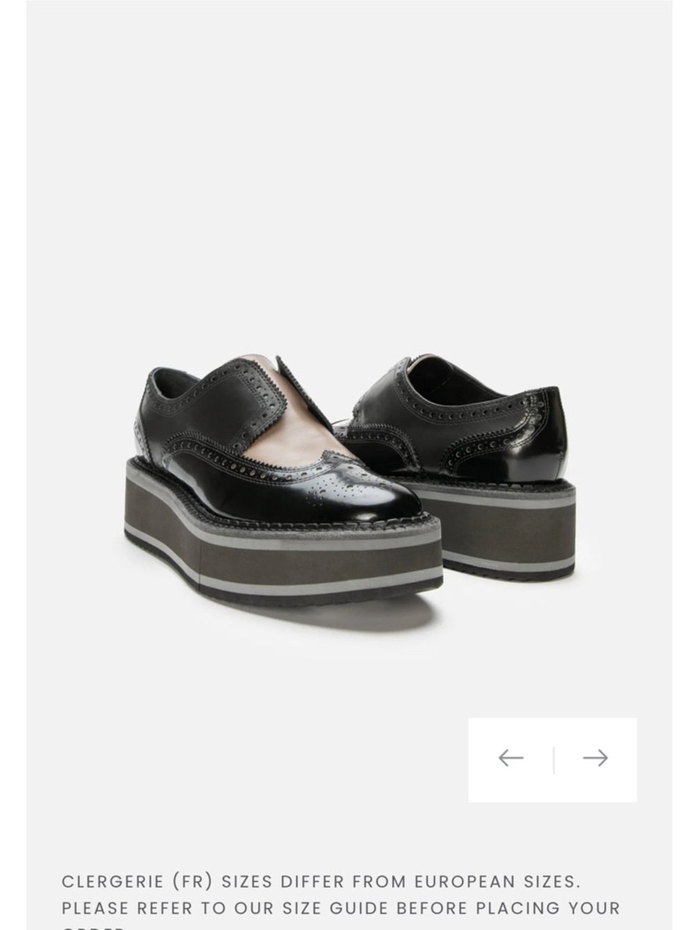 Robert Clergerie Black and Gray Patent Leather Platform Brogues